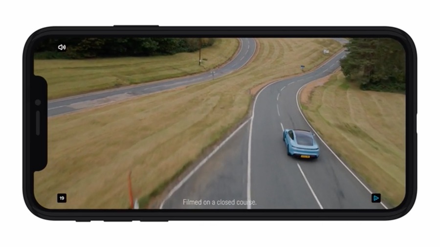 Porsche Taycan WebAR capture on a closed course